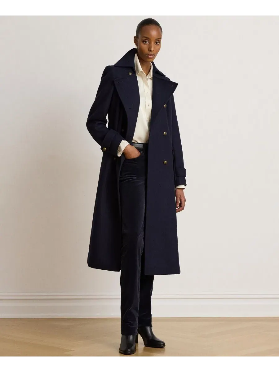 Пальто двубортное с воротником Regal Navy Lauren Ralph Lauren — изображение 2 из 4, темно-синий