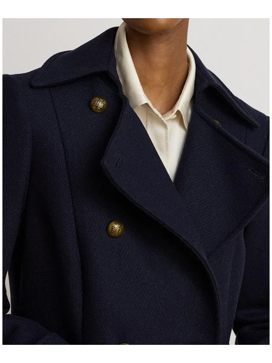 Пальто двубортное с воротником Regal Navy Lauren Ralph Lauren — изображение 3 из 4, темно-синий