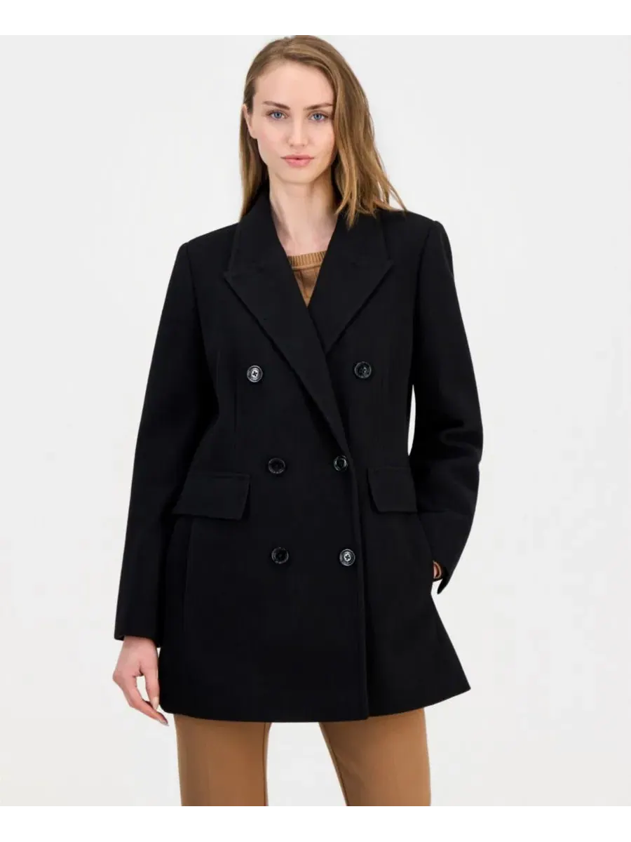Пальто-даблбрэстед с пик-стежком Anne Klein