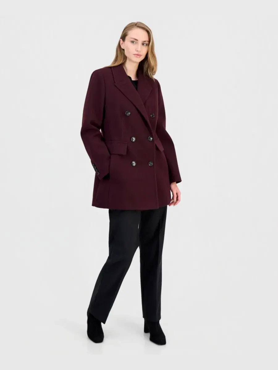Пальто двубортное с пик-стежком Anne Klein