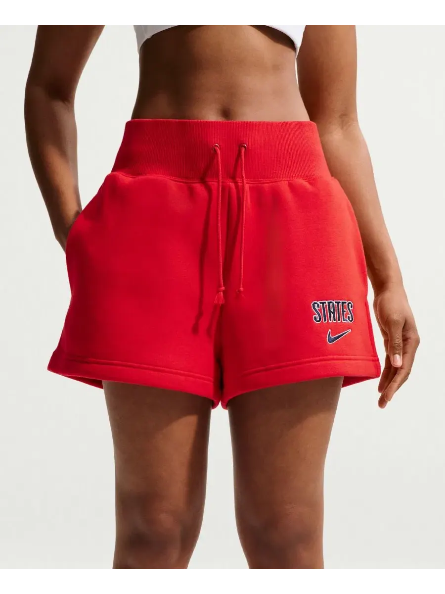 Шорты Nike USMNT Soccer Phoenix High-Waisted — изображение 4 из 5, красный