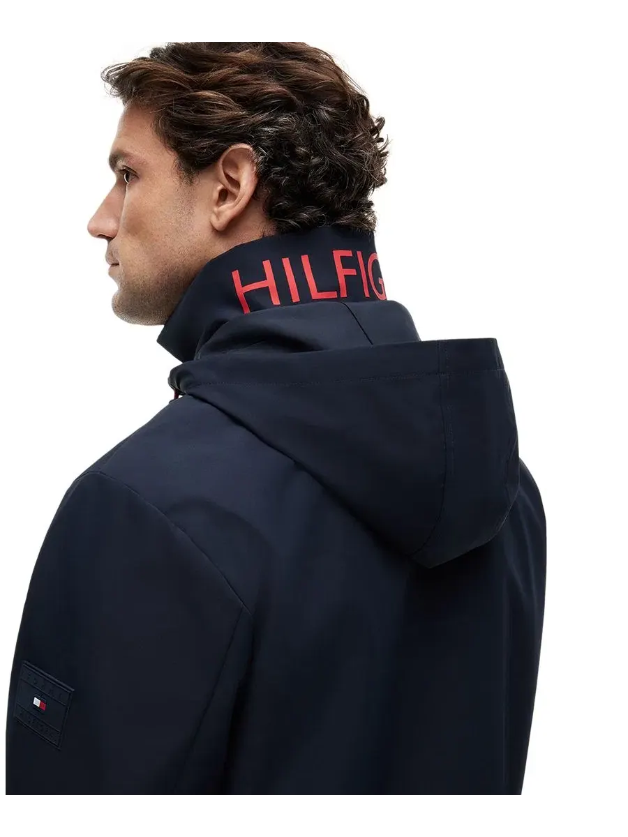 Куртка-бомбер с воротником-стойкой, на молнии Tommy Hilfiger — изображение 3 из 5, голубой