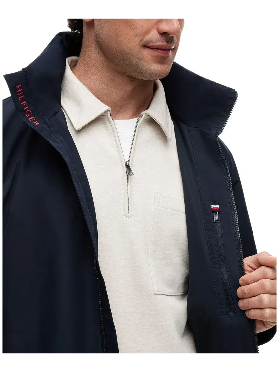 Куртка-бомбер с воротником-стойкой, на молнии Tommy Hilfiger — изображение 4 из 5, голубой