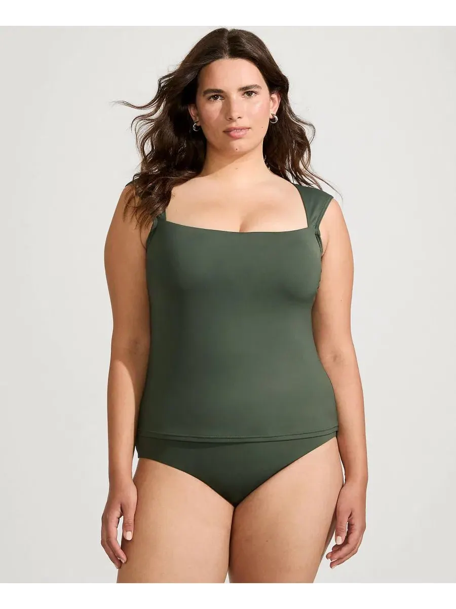 Танкини с квадратным вырезом и встроенным бюстгальтером, Plus Size Lands' End — изображение 1 из 4