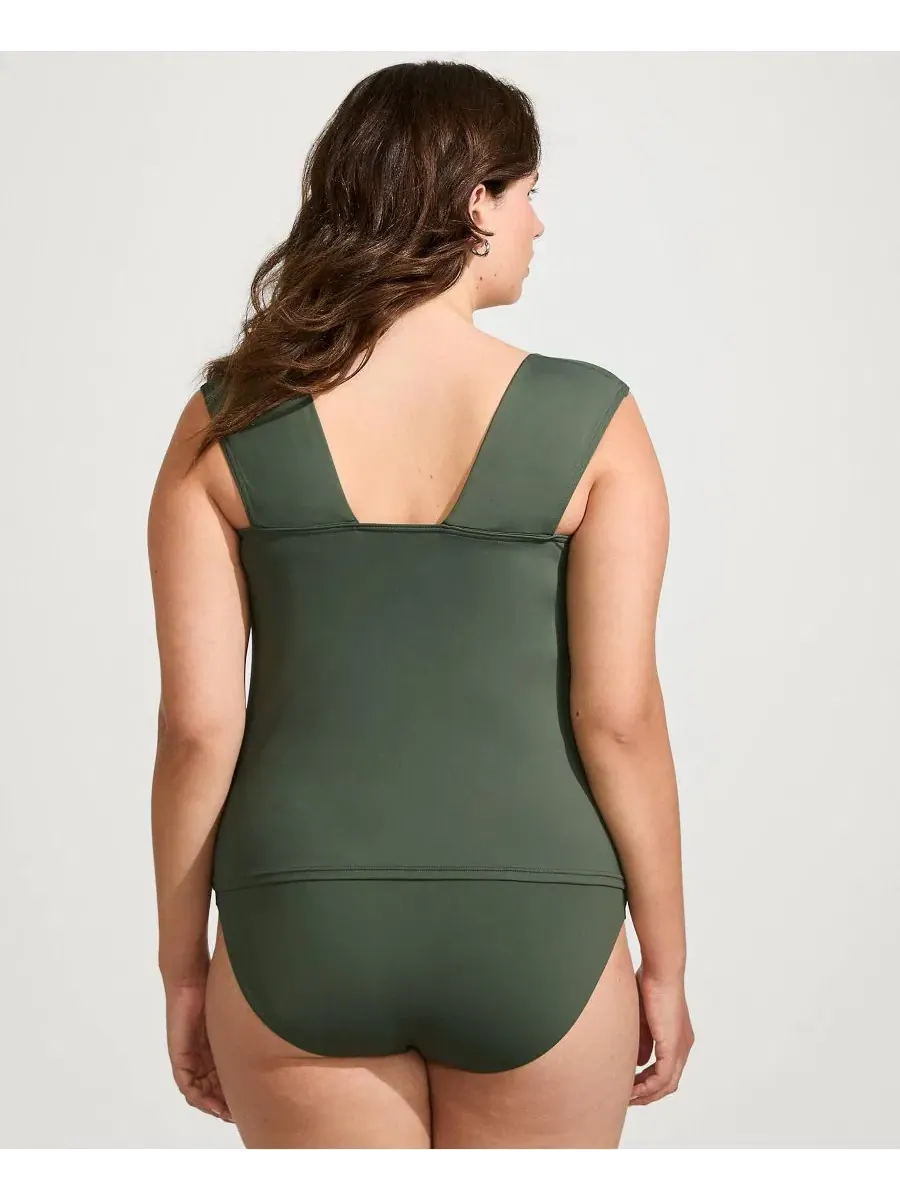 Танкини с квадратным вырезом и встроенным бюстгальтером, Plus Size Lands' End — изображение 2 из 4