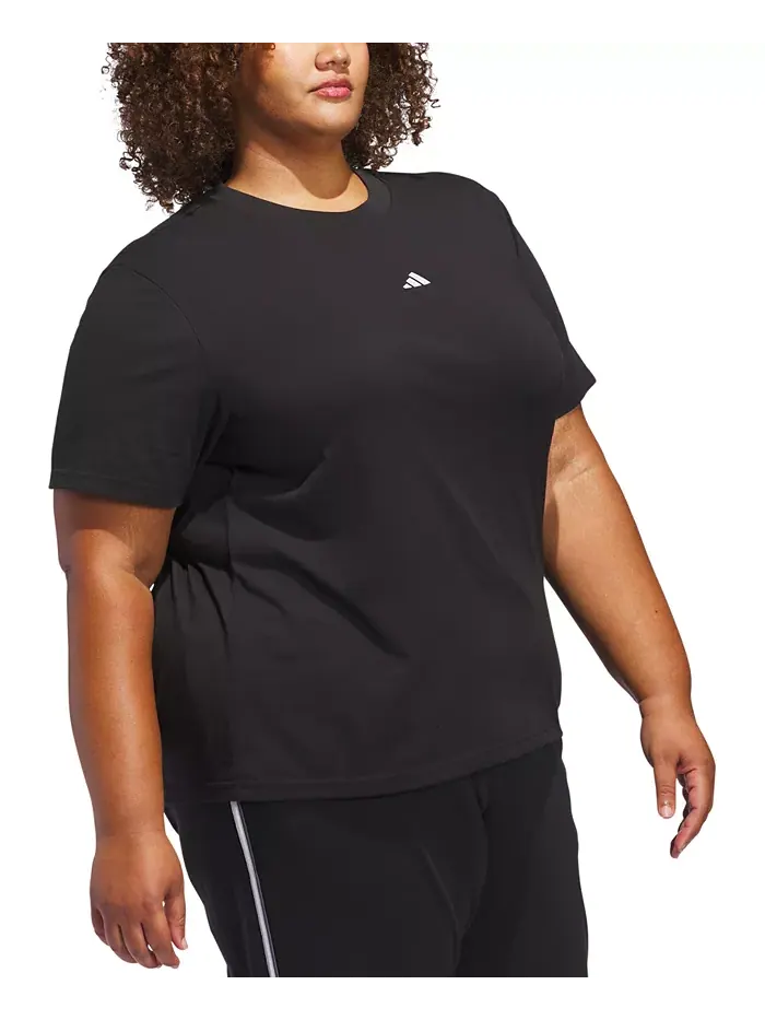 Футболка Essentials с логотипом Plus Size adidas — изображение 3 из 5, черный