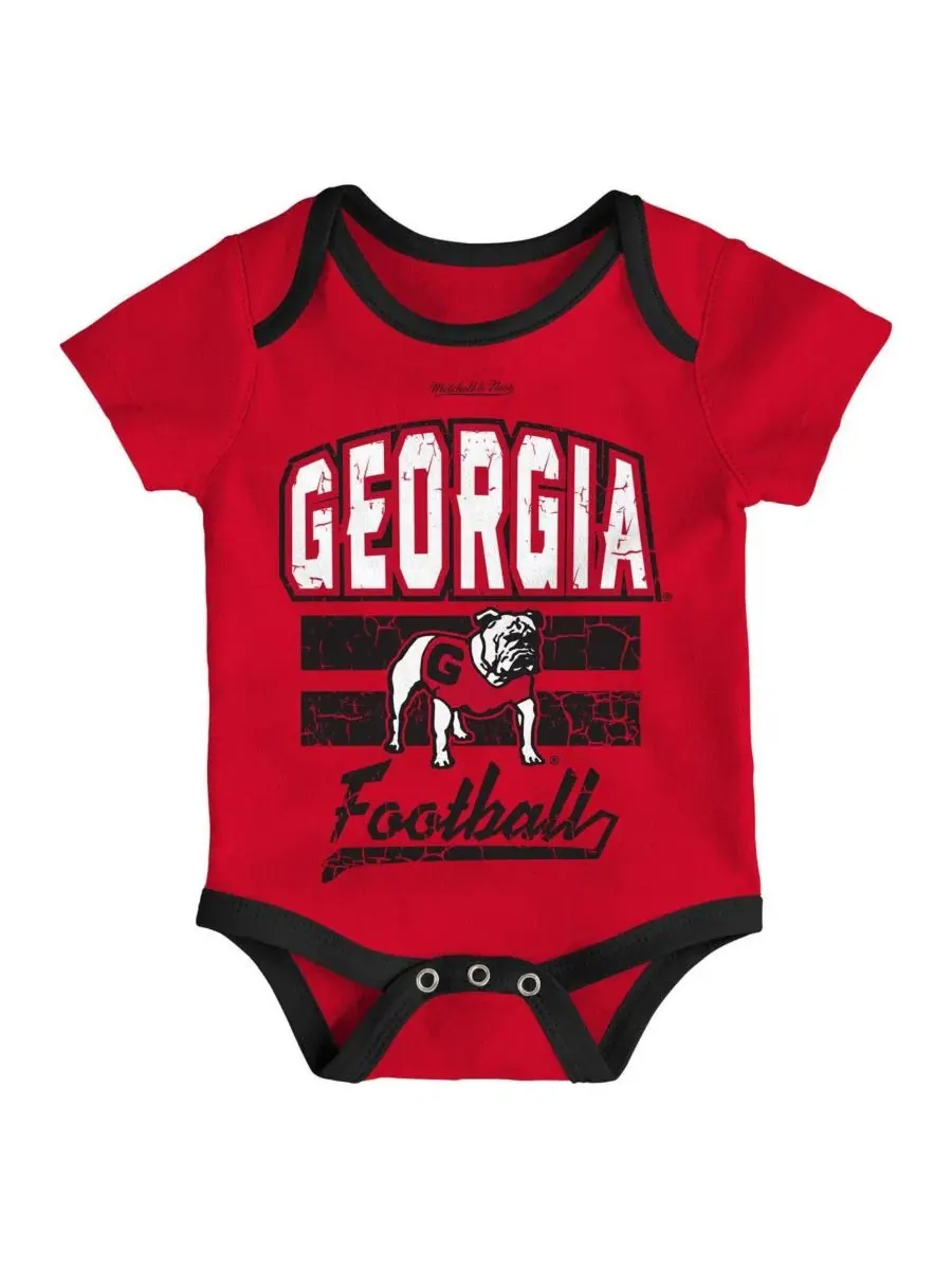 Комплект из боди, слюнявчика и пинеток с принтом Georgia Bulldogs Mitchell & Ness — изображение 2 из 4, красный