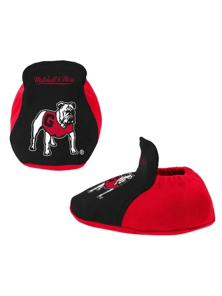 Комплект из боди, слюнявчика и пинеток с принтом Georgia Bulldogs Mitchell & Ness — изображение 4 из 4, красный