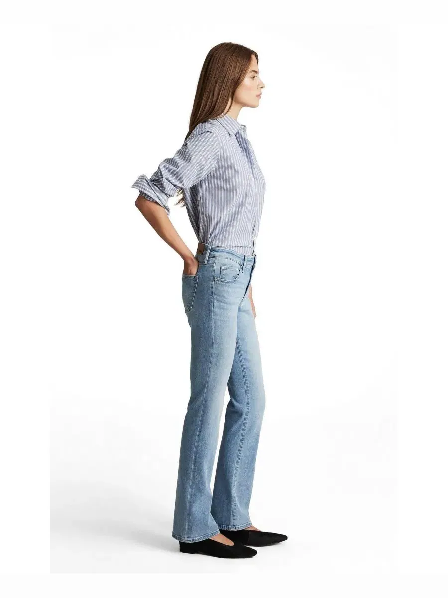 Женские джинсы клеш с завышенной талией, модель Molly Mavi Jeans — изображение 2 из 5, светлый/синий
