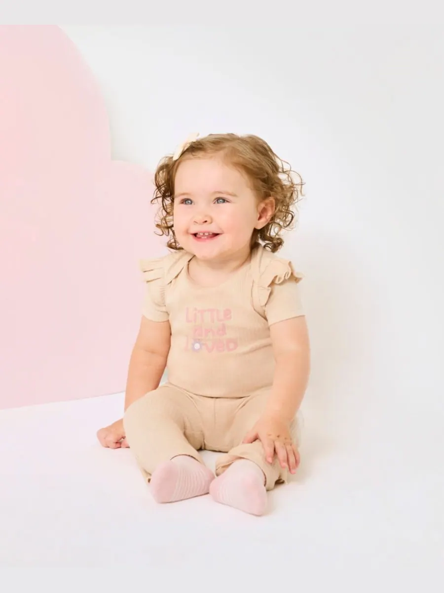 Комплект из 3 боди с короткими рукавами для девочек Huggies — розовый