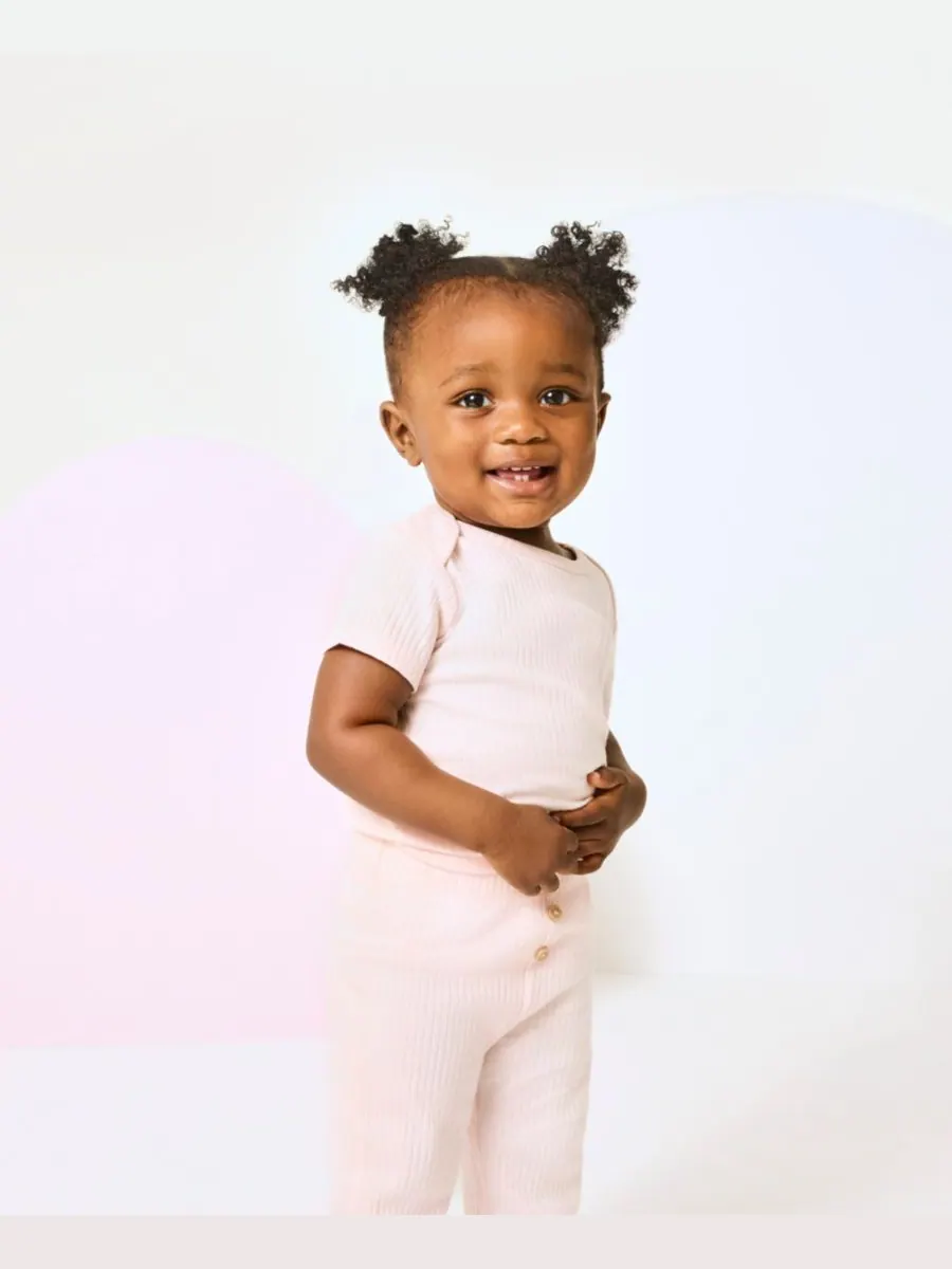 Комплект из 3 боди с короткими рукавами для девочек Huggies — изображение 8 из 8, фиолетовый/розовый