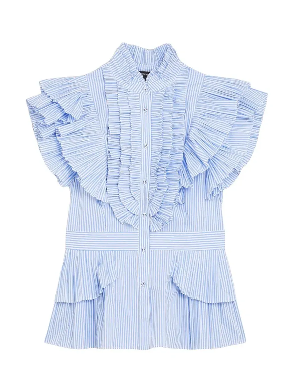 Блуза с плиссировкой и рюшами, без рукавов Karen Millen — изображение 4 из 8, полоса