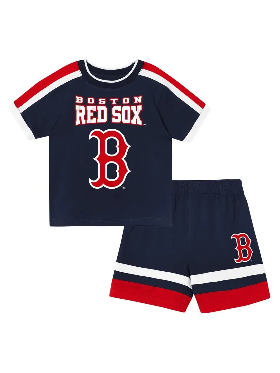 Комплект футболки и шорт из хлопка с принтом Boston Red Sox Ground Ball Outerstuff
