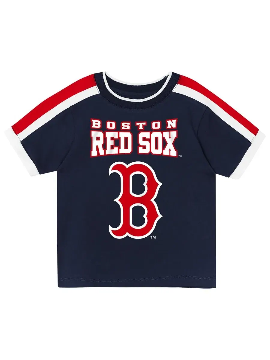 Комплект футболки и шорт из хлопка с принтом Boston Red Sox Ground Ball Outerstuff — изображение 2 из 5, темно-синий