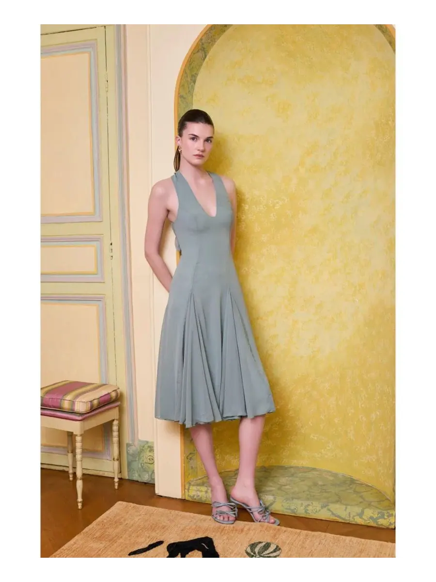Платье миди из шифона The Party Edit Silk PCFG — изображение 5 из 7, зеленый