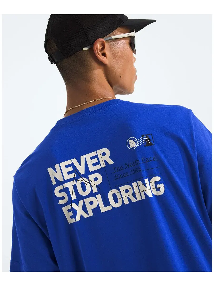 Футболка с принтом Never Stop Postcard The North Face — изображение 2 из 4, синий