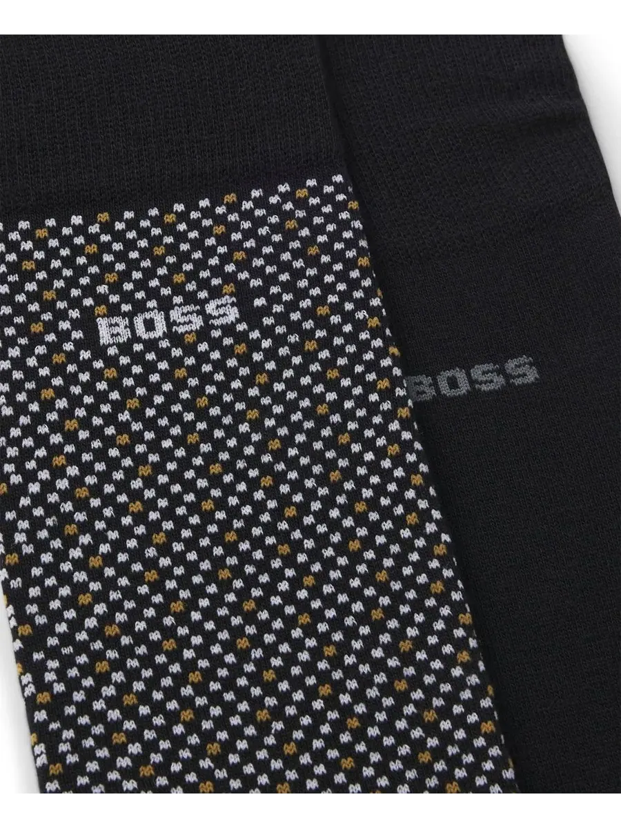 Мужские носки с кубическим узором, 2 шт Hugo Boss — изображение 2 из 3, черный