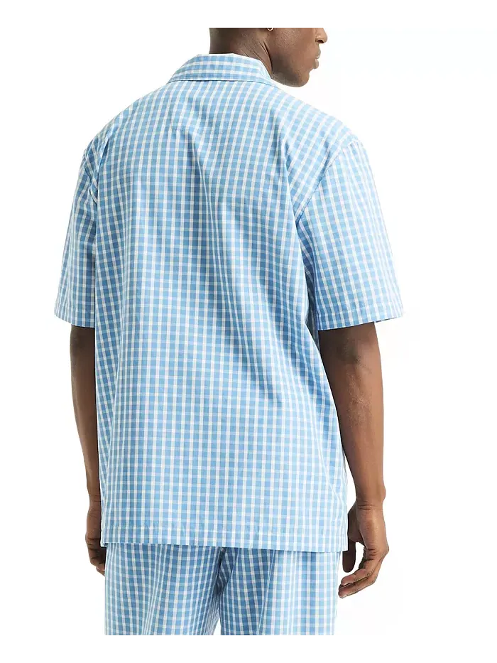 Мужская пижамная рубашка Crafted Plaid Camp Sleep Nautica — изображение 4 из 4, синий