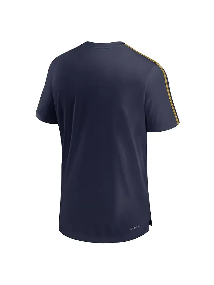 Мужская футболка Michigan Wolverines 2024 Sideline Coach Performance Top Jordan — изображение 2 из 5, темно-синий