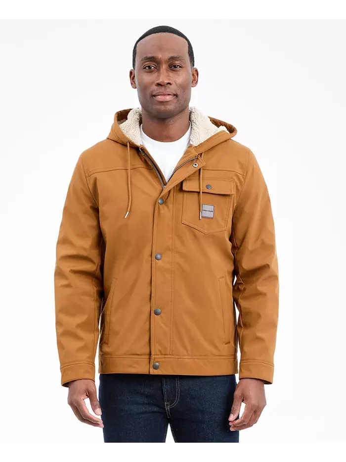 Мужская куртка Softshell с подкладкой из шерпы Lucky Brand — изображение 2 из 6, коричневый