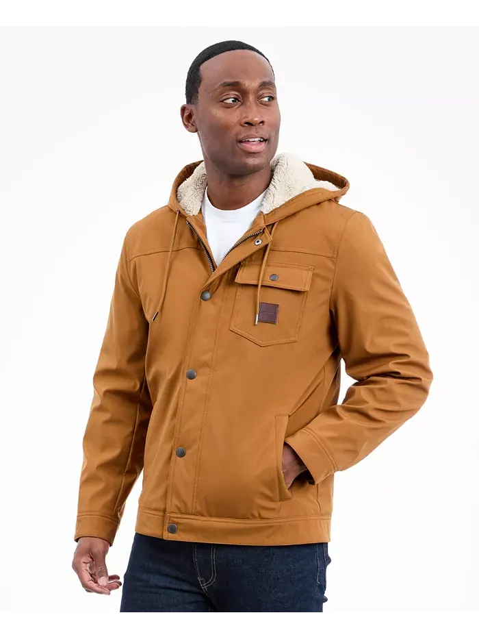 Мужская куртка Softshell с подкладкой из шерпы Lucky Brand — изображение 4 из 6, коричневый