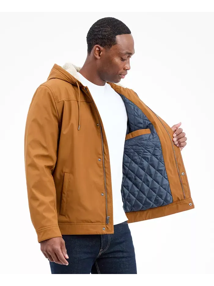 Мужская куртка Softshell с подкладкой из шерпы Lucky Brand — изображение 5 из 6, коричневый