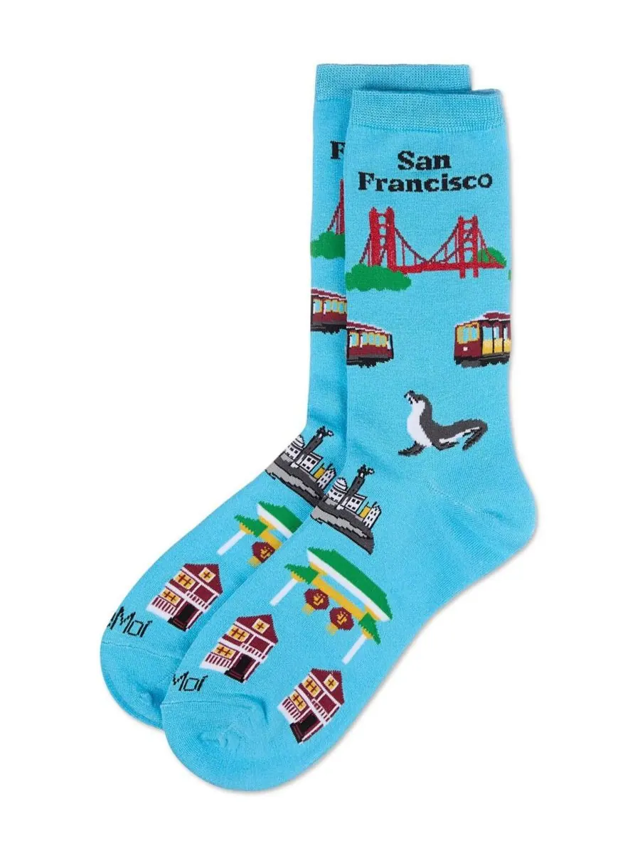 Женские носки San Francisco Rayon From Crew Socks MeMoi — изображение 3 из 3, синий