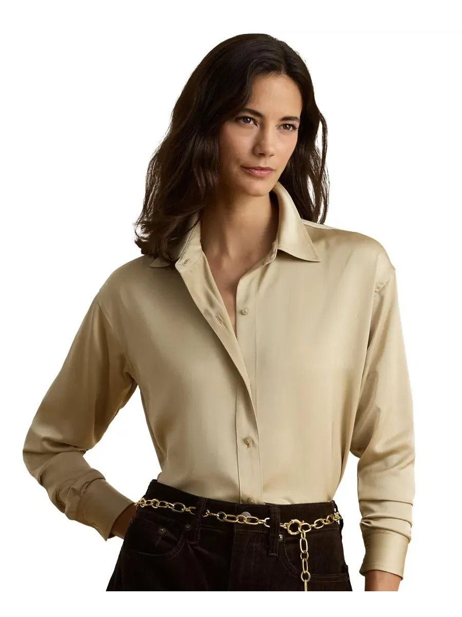 Блуза женская с длинным рукавом, с отложным воротником Lauren Ralph Lauren