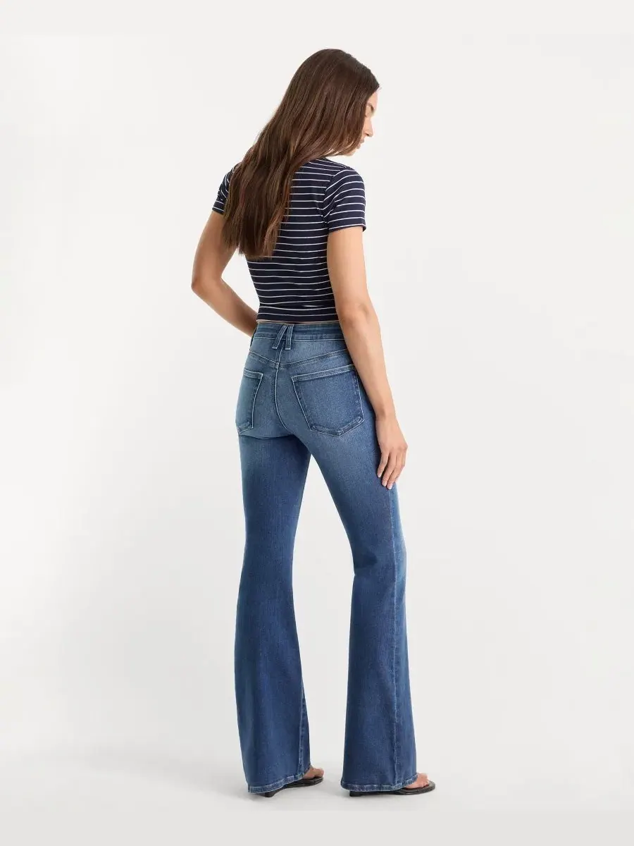 Джинсы клеш женские с удлиненной посадкой Soft Tech Good Legs Flare Good American — изображение 5 из 6, индиго