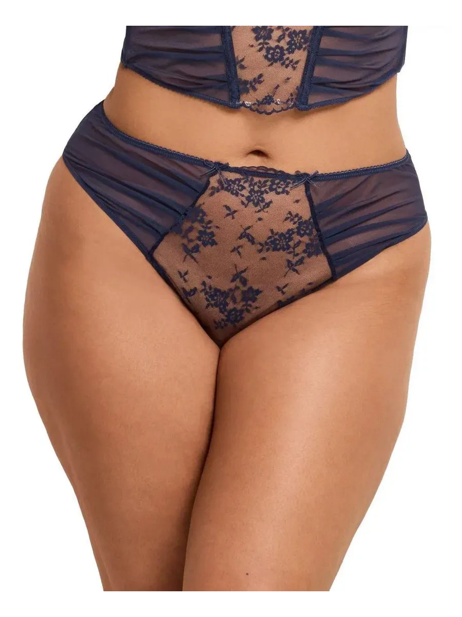 Трусы бразилиана женские с кружевом High Rise Cheeky Panty Adore Me