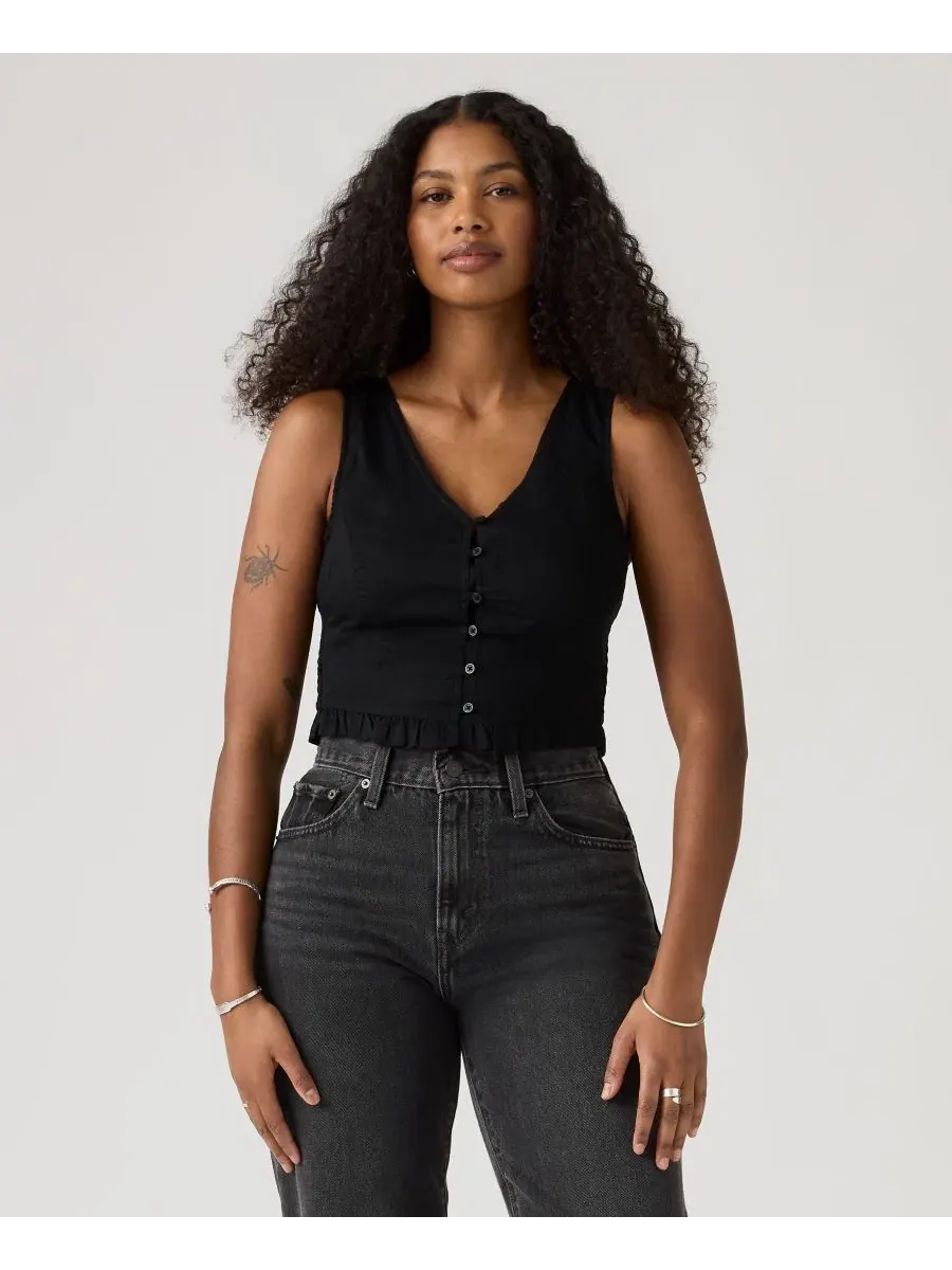 Блуза без рукавов с рюшами Teagan Mini Eyelet Levi's, Mini Eyelet Anthracite Night