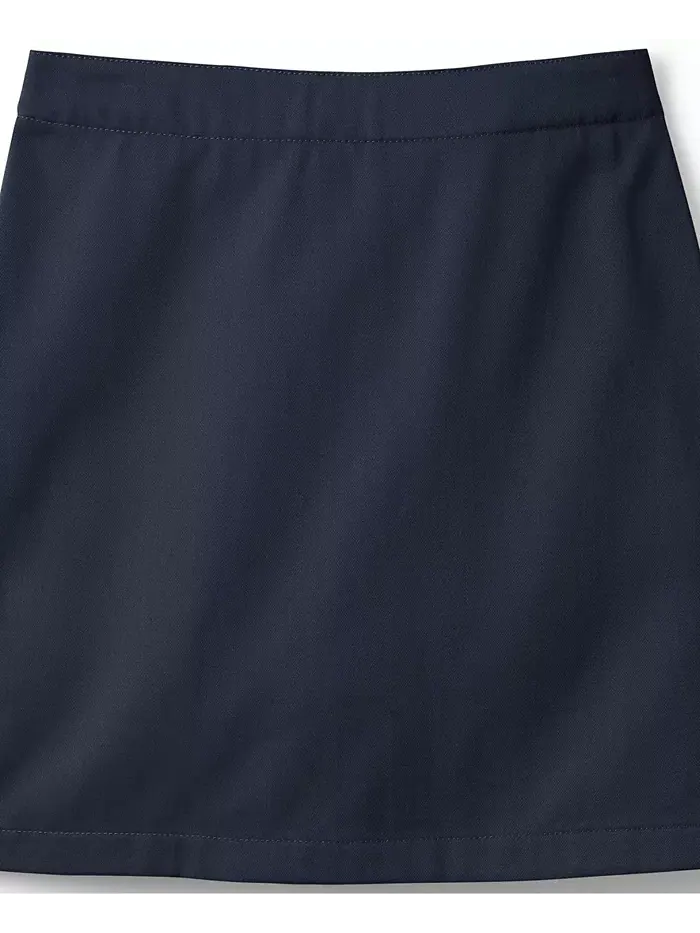 Юбка-шорты Chino для старшеклассниц Slim Blend выше колена Lands' End — изображение 13 из 18, классический темно-синий