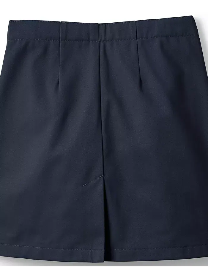 Юбка-шорты Chino для старшеклассниц Slim Blend выше колена Lands' End — изображение 8 из 18, классический темно-синий