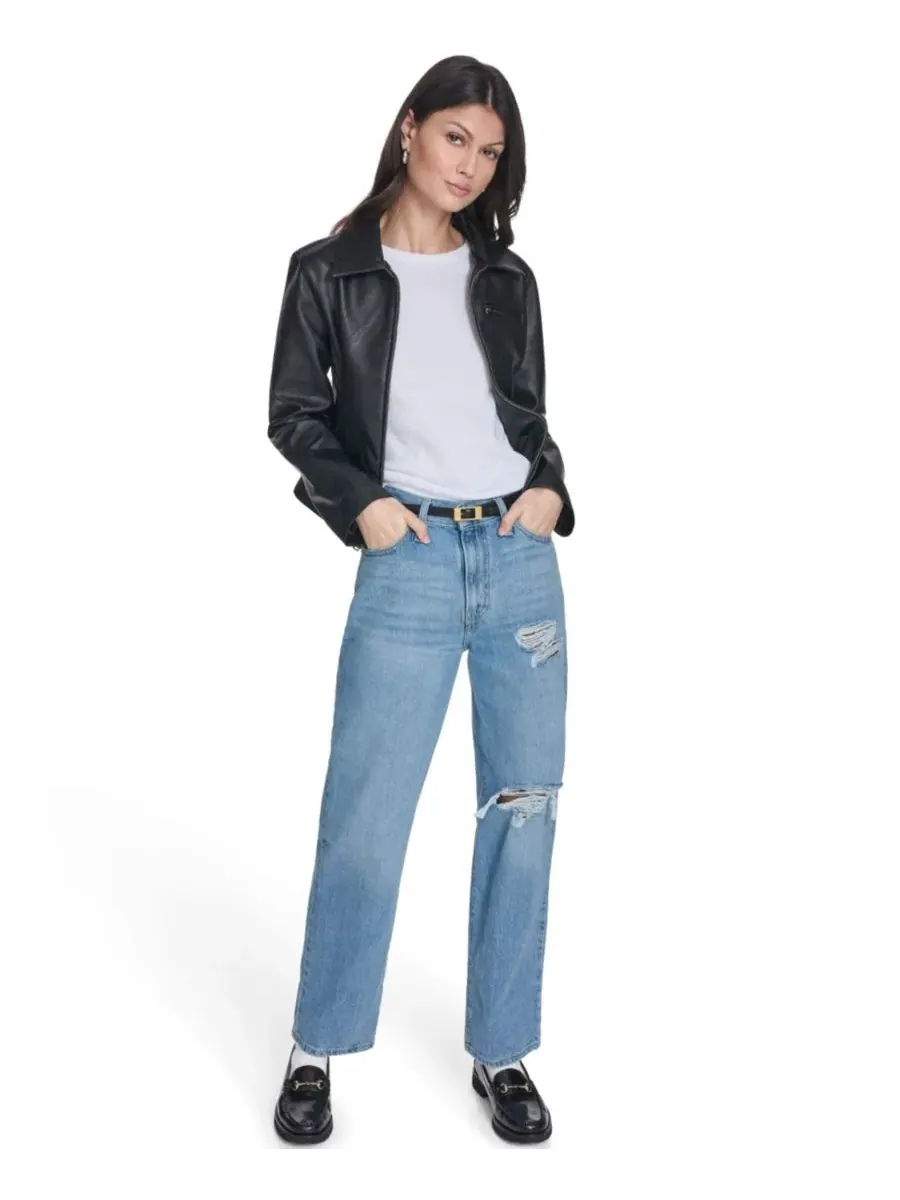 Женская куртка с отложным воротником и застежкой-молнией спереди Levi's — изображение 2 из 6, черный