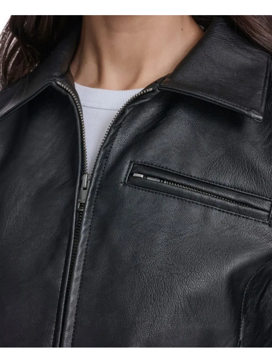 Женская куртка с отложным воротником и застежкой-молнией спереди Levi's — изображение 5 из 6, черный