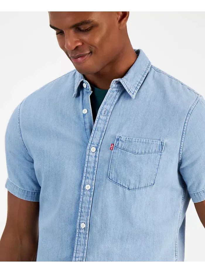Мужская классическая рубашка с коротким рукавом и одним карманом, Regular Fit Levi's — изображение 4 из 5