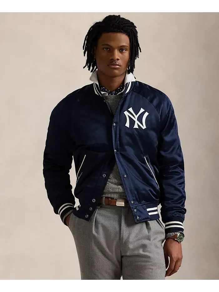 Унисекс-куртка Yankees из сатина Polo Ralph Lauren — изображение 2 из 9, темно-синий