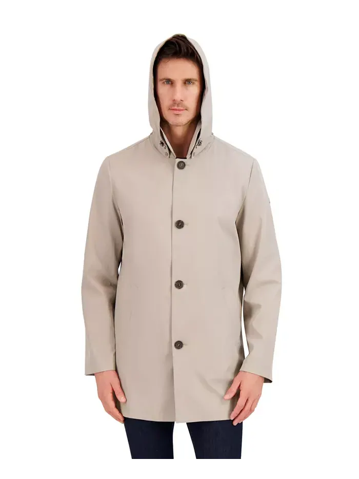 Мужское дождевое пальто Rain Tek Transitional с отстегивающимся капюшоном Vince Camuto — изображение 3 из 8, цементный