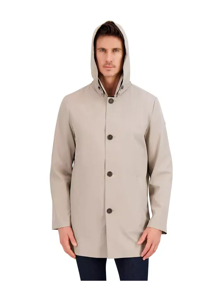 Мужское дождевое пальто Rain Tek Transitional с отстегивающимся капюшоном Vince Camuto — изображение 6 из 8, цементный