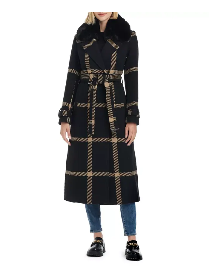 Женское двубортное пальто макси из смесовой шерсти Vince Camuto