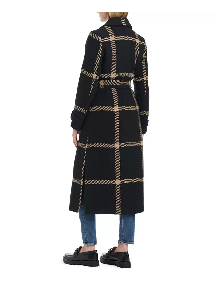 Женское двубортное пальто макси из смесовой шерсти Vince Camuto — изображение 2 из 6, коричневый