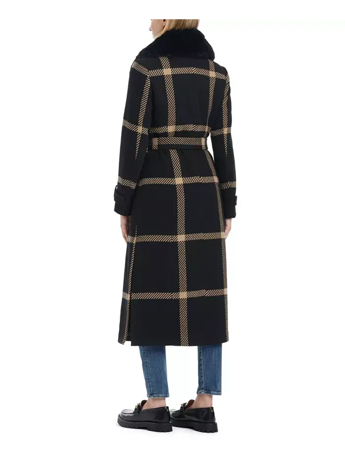 Женское двубортное пальто макси из смесовой шерсти Vince Camuto — изображение 4 из 6, коричневый