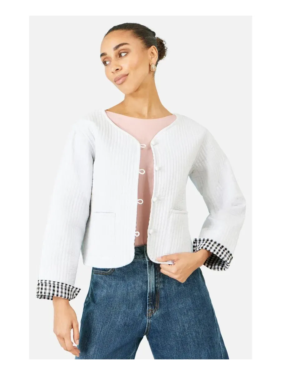 Женское стеганое хлопковое пальто-куртка с реверсивным дизайном, модель Reversible Cotton Quilted