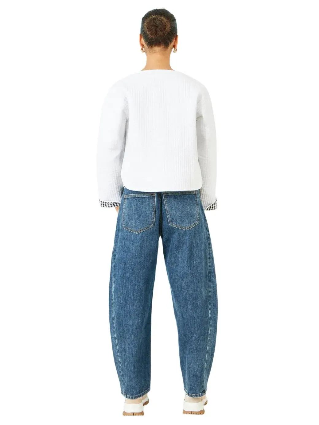 Женское стеганое хлопковое пальто-куртка с реверсивным дизайном, модель Reversible Cotton Quilted — изображение 3 из 5, белый