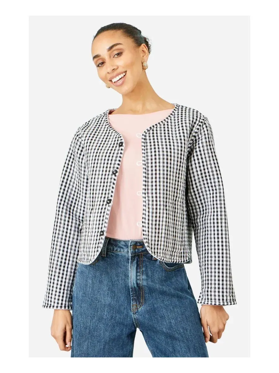 Женское стеганое хлопковое пальто-куртка с реверсивным дизайном, модель Reversible Cotton Quilted — изображение 5 из 5, белый