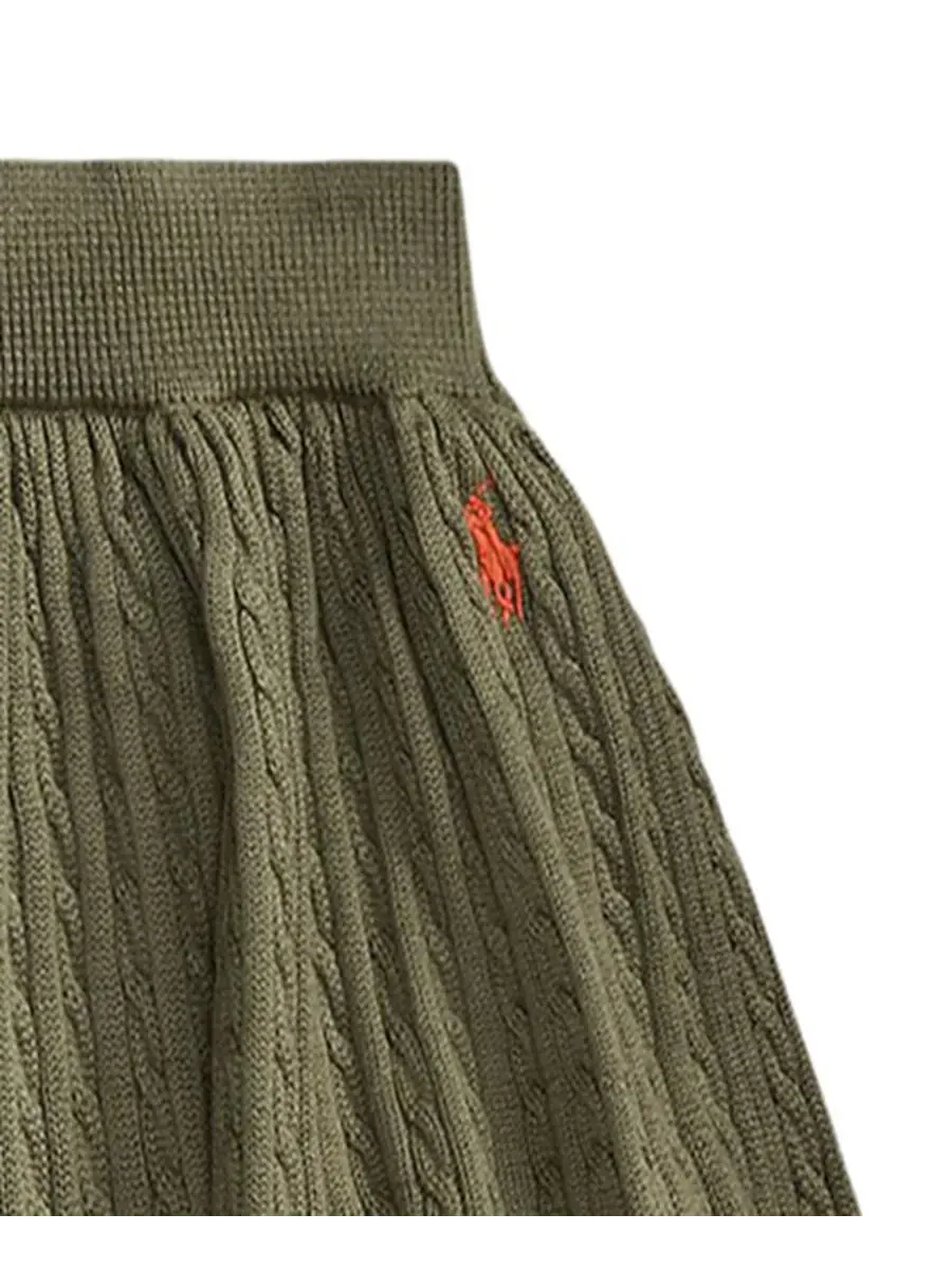 Юбка из хлопка с ярусным кроем и мелким узором Mini-Cable Polo Ralph Lauren — 3
