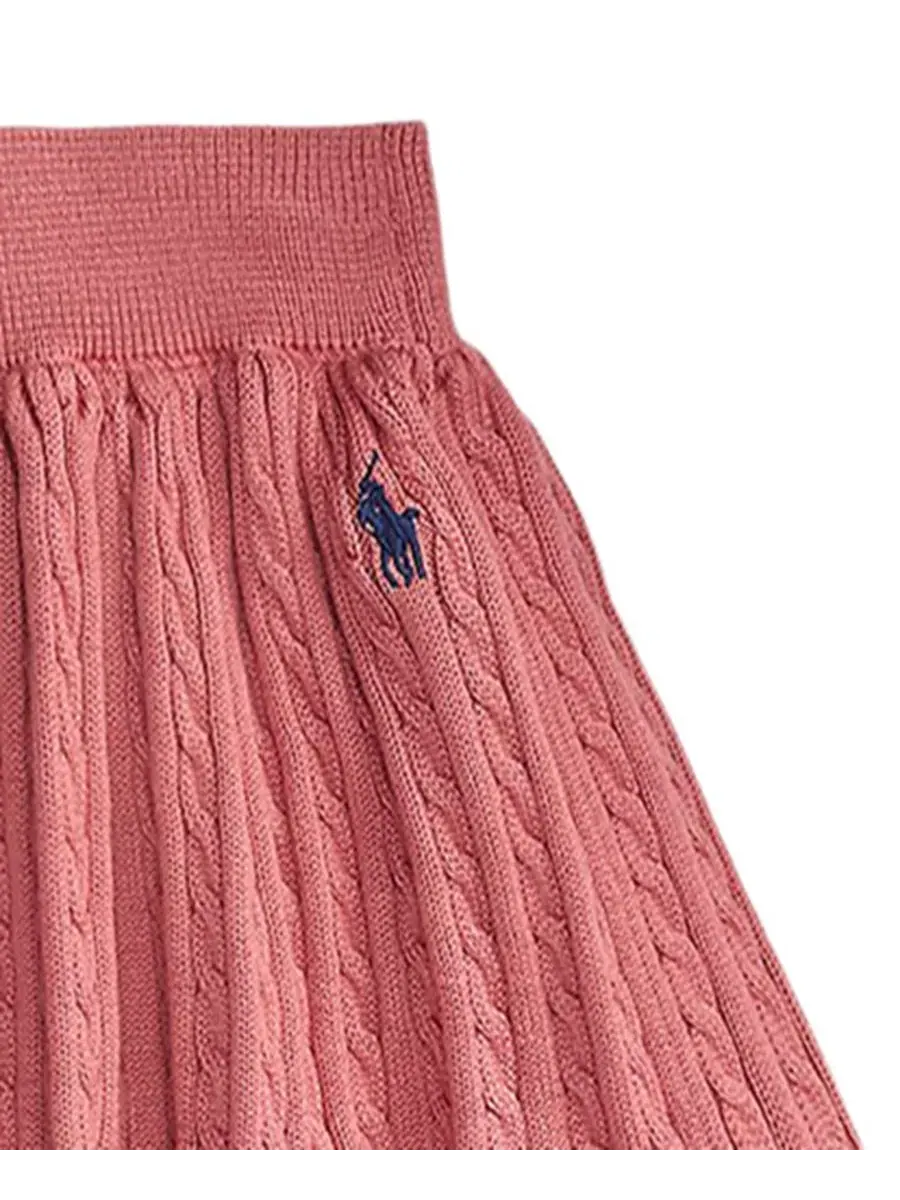 Юбка из хлопка с ярусным кроем и мелким узором Mini-Cable Polo Ralph Lauren — 5