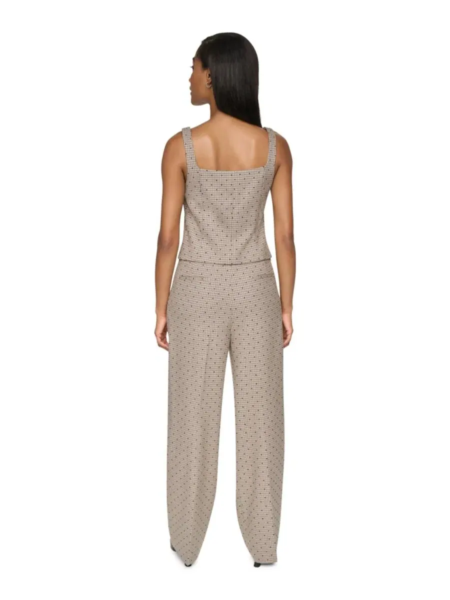 Жилет без рукавов с принтом в клетку, модель Embellished Houndstooth Square Neck DKNY — изображение 7 из 8, черный мульти