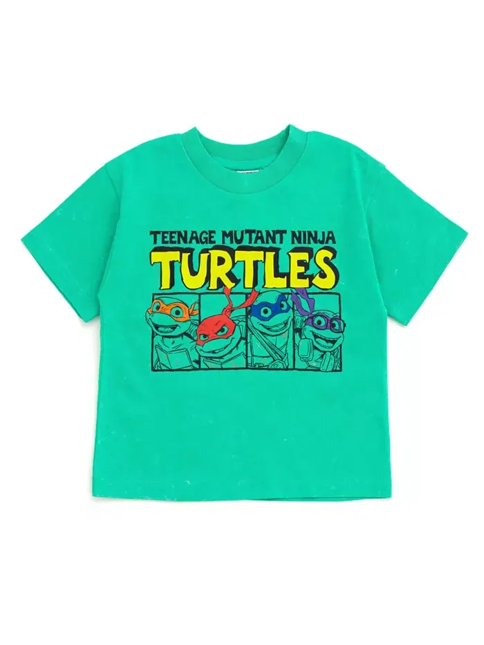 Комплект: футболка и шорты из френч терри TEENAGE MUTANT NINJA TURTLES — изображение 3 из 7, зеленый