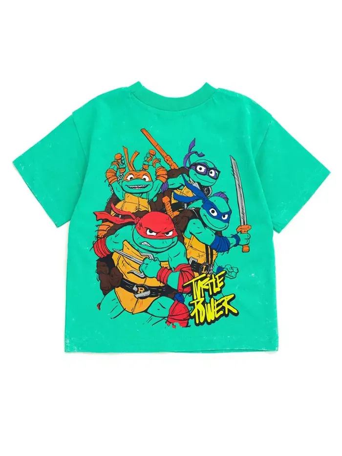 Комплект: футболка и шорты из френч терри TEENAGE MUTANT NINJA TURTLES — изображение 5 из 7, зеленый